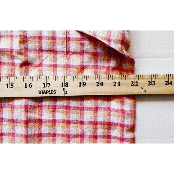 Tommy Bahama Men's Size M Camp Shirt St. Croix Check Clarete Linen New - Picture 6 of 8